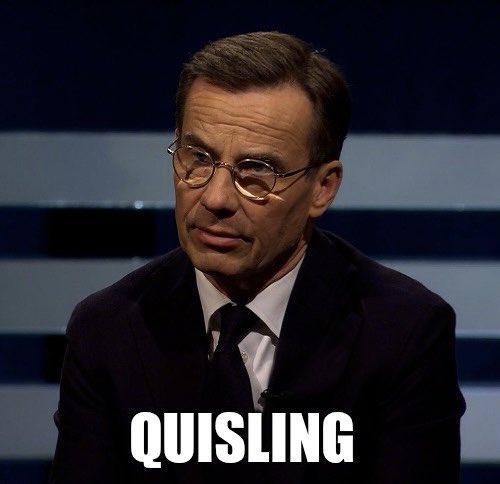 Vi har en statsminister som försvarar högerextrema rasistiska israeliska  fotbollshulliganer, hyllar en amerikansk fascist, mörkar ett pågående folkmord och har inte vid ett enda tillfälle klarat av att sätta ner foten mot ett rasistiskt fascistparti, trots åskilliga skandaler.