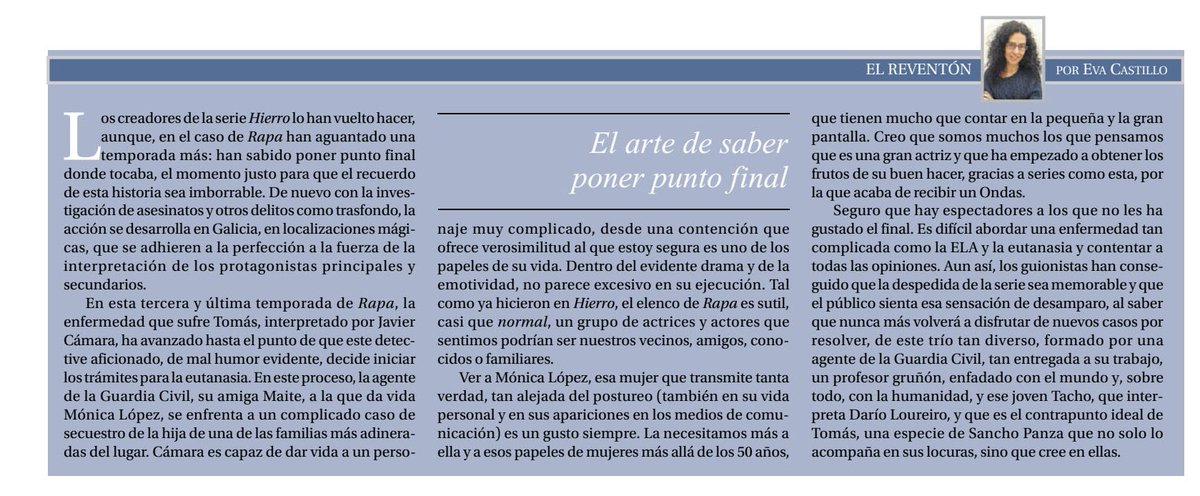 Lo hicieron con #Hierro y lo han vuelto a hacer con #Rapa, tal como está el mercado de las series hoy en día es más importante que nunca saber cuándo y cómo terminar una serie. Publicado en #DiariodeAvisos el 09/11/2024.