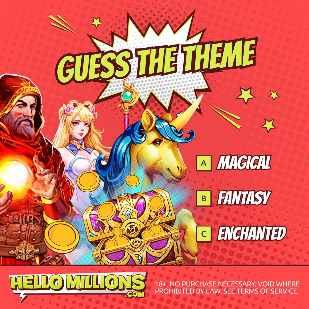 🦸🏼‍♀️ #HelloMillionsCompetition 🦸🏼‍♀️ – Which theme do these characters belong to? 🤔

Comment A, B, or C for a chance at GC 40,000 + FREE SC 20! 💥 20 winners.

Ends November 12, 11:59PM PT. T&amp;Cs apply

#HelloMillions #socialcasino #gaming #viral #trending