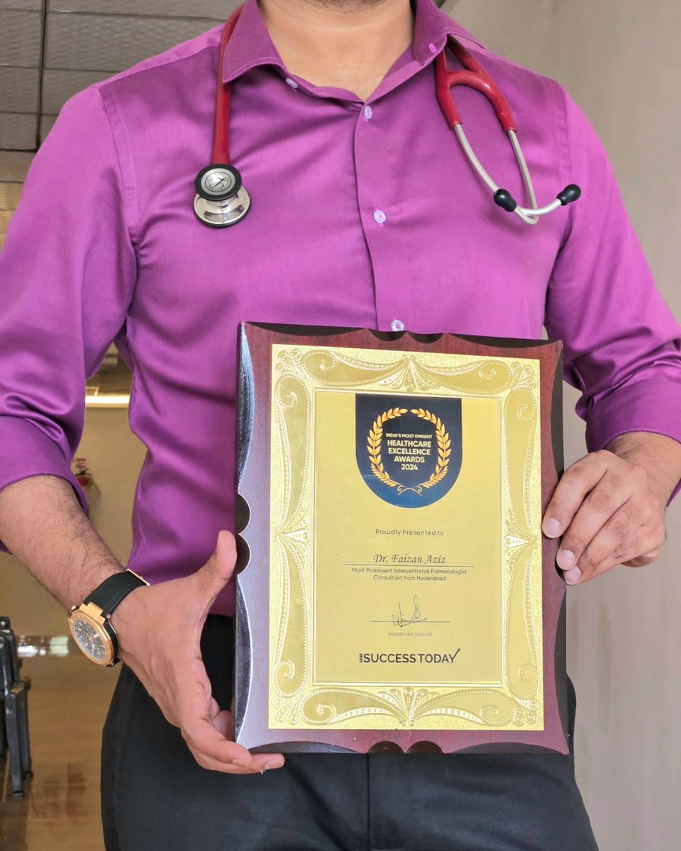 faizzy999's tweet photo. Thankful and grateful to the Health Care Excellence Awards 2024, for felicitating me as an Eminent Interventional Pulmonologist from Hyderabad.
#drfaizanaziz #lungdoctor #Consultantpulmonologist #LungHealth #Hyderabad https://t.co/AElTFSzlPg