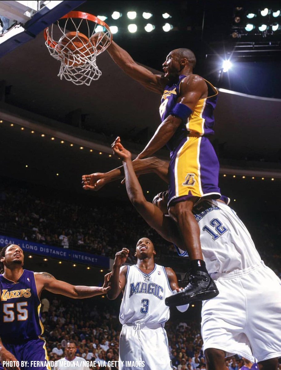 Ballislife's tweet photo. 20 years ago today, Kobe Bryant baptized rookie Dwight Howard!     

One of the greatest posters ever. https://t.co/U0dX4nk36m
