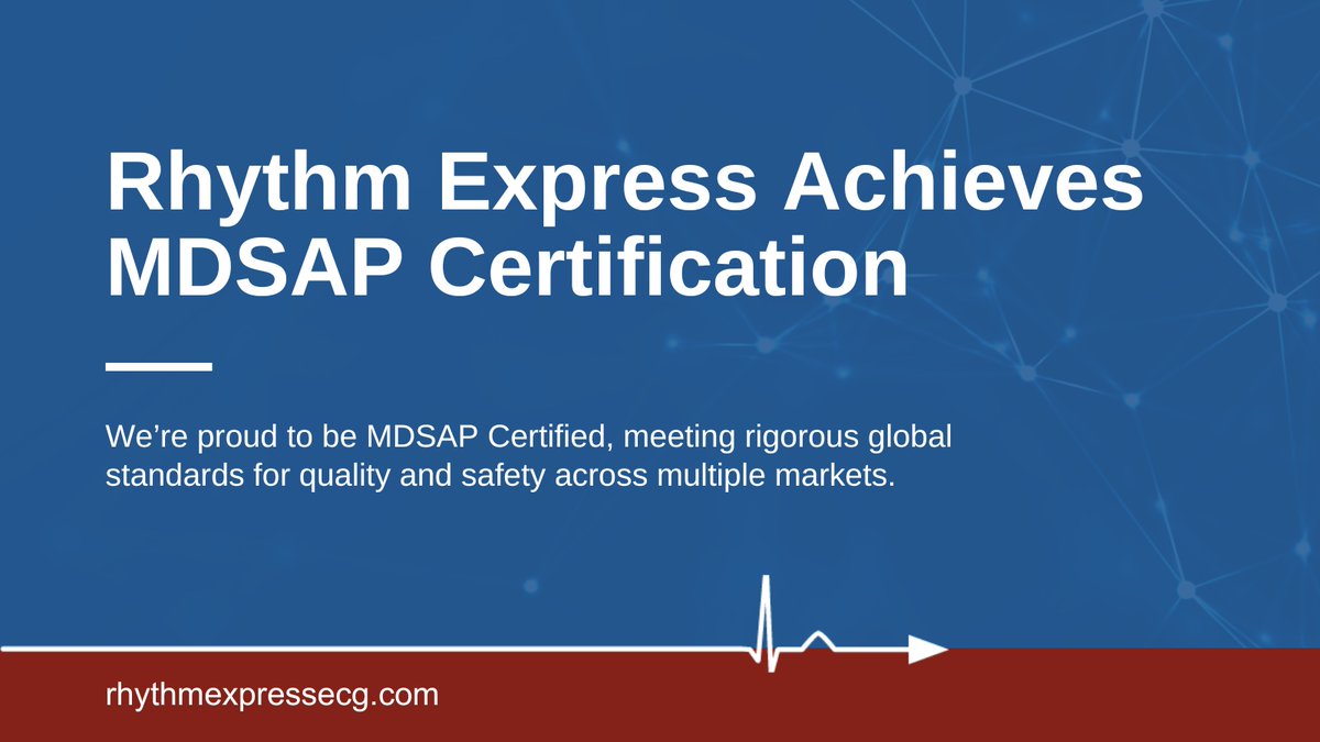 Exciting news! Rhythm Express is now MDSAP certified by BSI Group.
This reinforces our commitment to:

• Quality management
• Regulatory compliance
• Continuous improvement

Streamlining audits to focus on innovation in cardiac monitoring.

#MDSAP