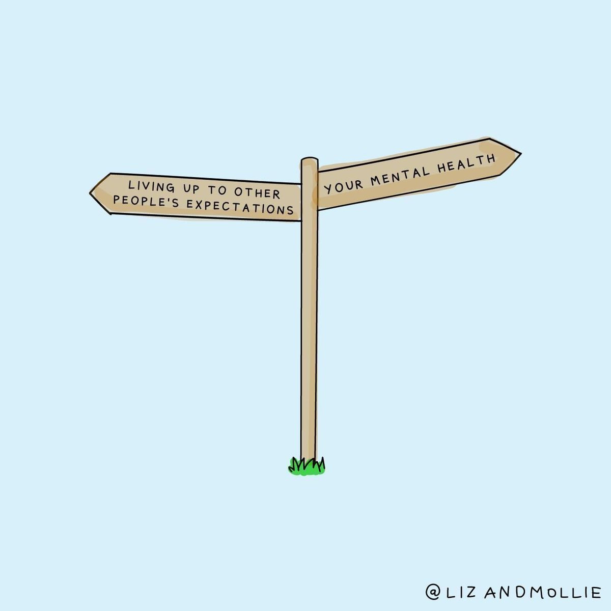 When we focus on the expectations of others, we lose sight of our needs &amp; the things we want. We can experience feelings of pressure, stress and anxiety, impacting our #mentalhealth. Remember, other people’s expectations are theirs to hold, not yours to meet.

📷 IG: lizandmollie