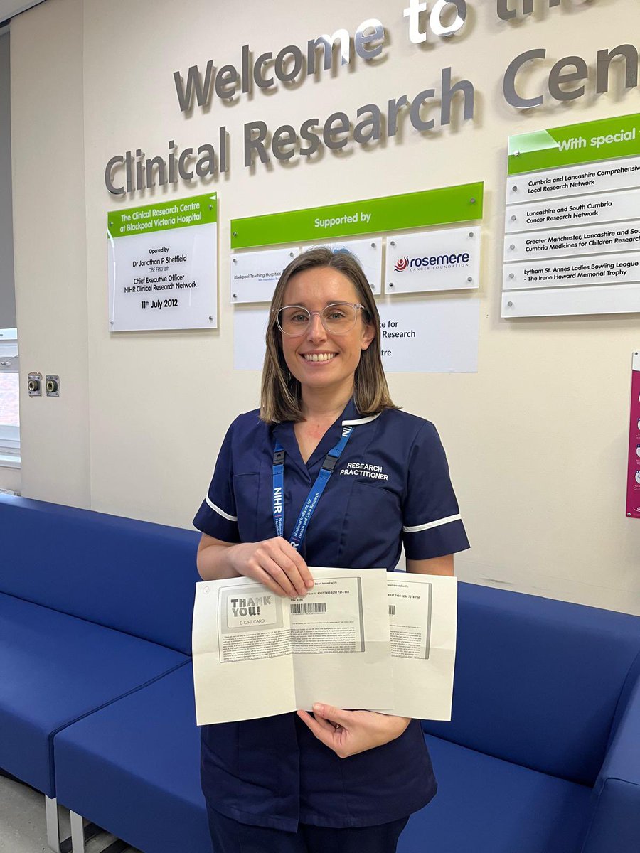 Emz_Ward's tweet photo. Big thankyou to the @CamelotStudy for sending our site vouchers for the study team. Highest recruiting site for August and September👍📊 @PRCBlackpool @NIHRresearch #anaesthesiaresearch #RSC https://t.co/SCL2V8YXiw