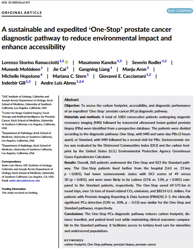 BJUI Compass (@bjuicompass) on Twitter photo A sustainable and expedited ‘One-Stop’ #ProstateCancer diagnostic pathway to reduce environmental impact and enhance accessibility
<a href="/lorenzormc/">Lorenzo Storino Ramacciotti</a> <a href="/KanekoMasatomo/">Masatomo Kaneko</a> <a href="/ALDCAbreu/">Dr Andre Abreu</a> <a href="/Urology_AI/">AI Center at USC Urology</a>
doi.org/10.1002/bco2.4… A sustainable and expedited ‘One-Stop’ #ProstateCancer diagnostic pathway to reduce environmental impact and enhance accessibility
<a href="/lorenzormc/">Lorenzo Storino Ramacciotti</a> <a href="/KanekoMasatomo/">Masatomo Kaneko</a> <a href="/ALDCAbreu/">Dr Andre Abreu</a> <a href="/Urology_AI/">AI Center at USC Urology</a>
doi.org/10.1002/bco2.4…