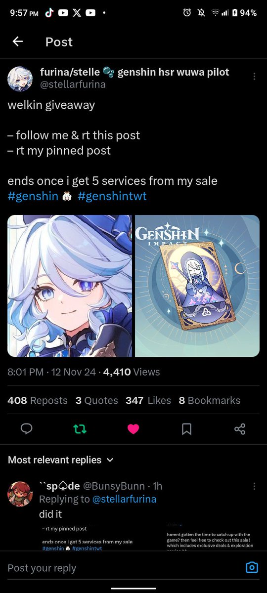 st31le's tweet photo. @stellarfurina I hope I win 🙏🏻 https://t.co/bCHcDK2L5n