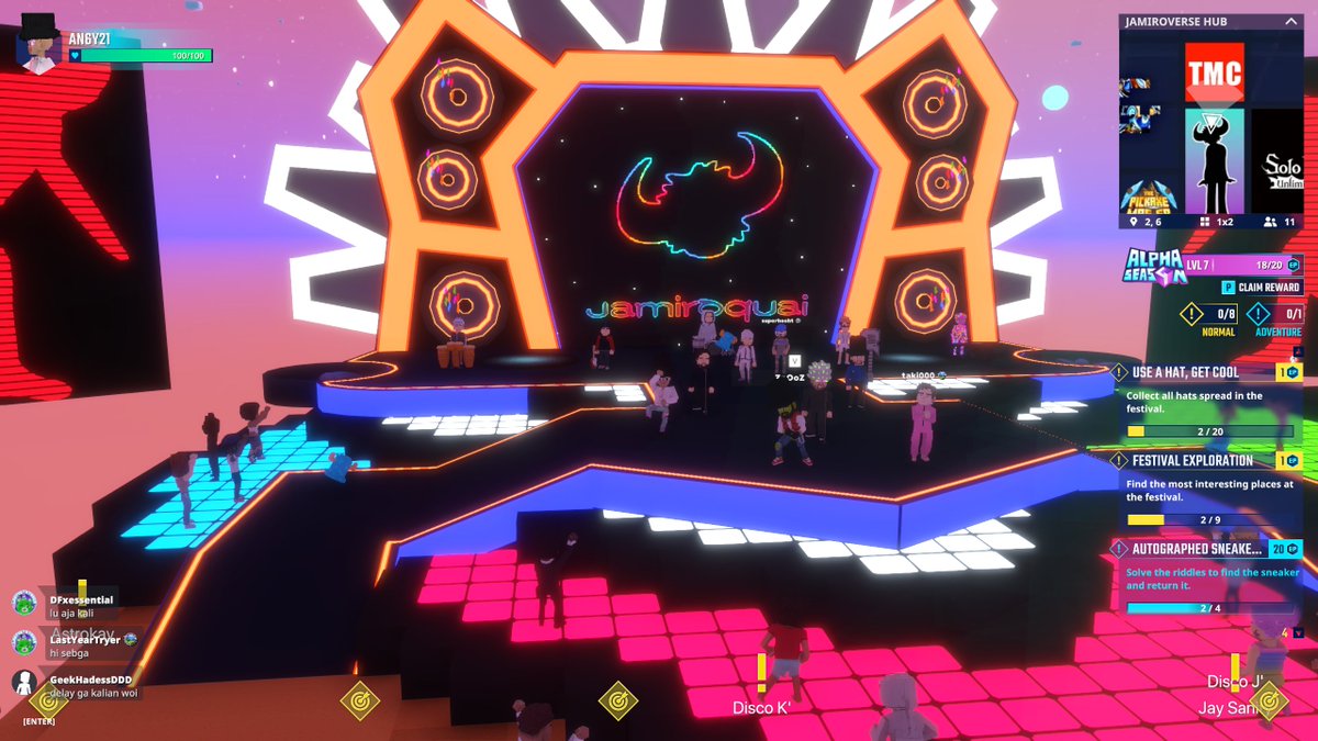 Vibin' out with <a href="/JamiroquaiHQ/">Jamiroquai</a> in <a href="/TheSandboxGame/">The Sandbox</a>. Talk about virtual insanity 🤪😵‍💫 <a href="/TheSandboxGame/">The Sandbox</a> register-landings.sandbox.game/alphaseason4-s… #TheSandbox #AlphaSeason4 #AS4SocialChallenge