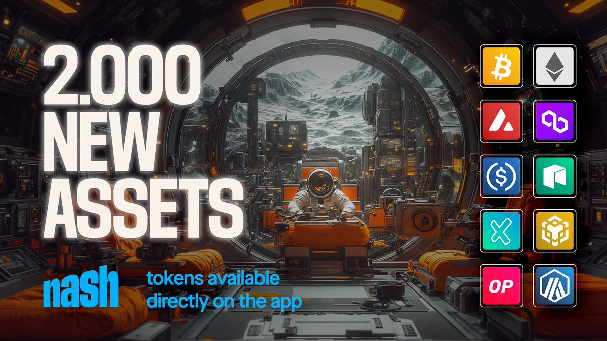 We're thrilled to share that Nash now offers over 2,000 new assets—bringing our total to more than 3,000 tokens available directly on the app!  🔥🆕

Whether you want to trade, swap, send, or securely store these assets, Nash makes it easy—all within the app. These new additions