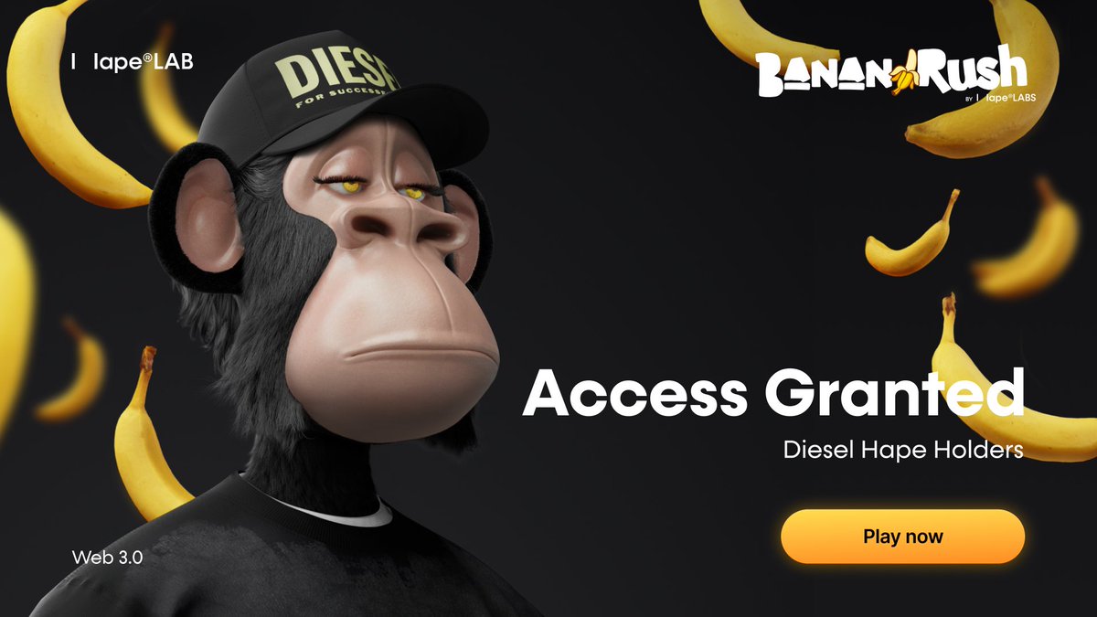 bananarush_io's tweet photo. Diesel x Hape Holders: Access Granted 🖲️

🌐 Official Website: https://t.co/RBspcEx6ZC
➡️ Telegram: https://t.co/Cneey6X8DO

Visit the Hape discord to claim your access code #FeelTheRush https://t.co/CFAUfM6c6b