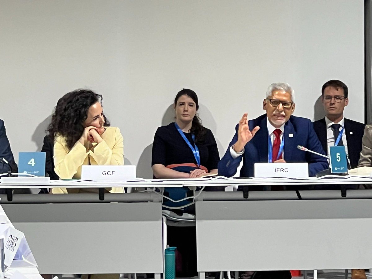 jagan_chapagain's tweet photo. Honored to be part of the high-level annual dialogue on coordination and complementarity for funding arrangements responding to loss and damage at @COP29_AZ.

Our message is clear:
- Climate crisis is as much about people as it is about planet.
- Local communities are often the first responders but need sustained support.
- Funds for loss and damage should work in complementarity and in coherence with other existing funds and in an agile manner with as direct support to the communities as possible.

The IFRC supports the operationalization of Loss & Damage Fund and call for funding mechanisms that act fast, support local action and strengthen comprehensive risk management.

Let's ensure no one is left behind. #COP29