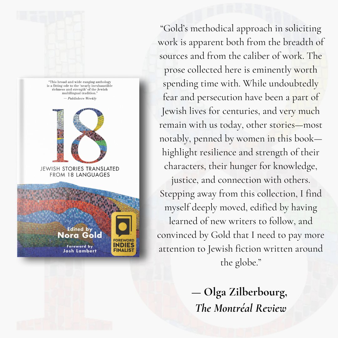 This is the first anthology of translated multilingual Jewish fiction in 25 years: a collection of 18 splendid stories, each translated into English from a different language: Albanian, Croatian, Czech, Danish, French, German, Greek, Hebrew, Hungarian, Italian, Ladino, Polish,