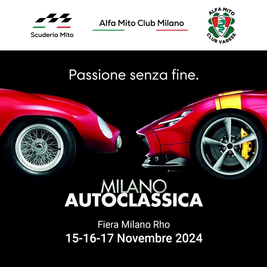 Ci vediamo in fiera dal 15 al 17 Novembre 
#MilanoAutoClassica  Pad. 20 Stand C47