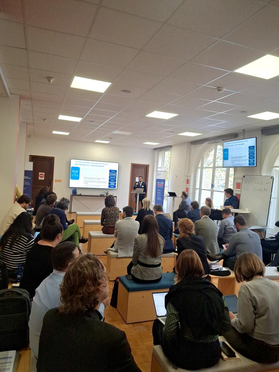 datagouvfr's tweet photo. 🇪🇺 La France est très heureuse d'accueillir 35 responsables open data européens issus de 24 Etats pour échanger sur les données ouvertes, à l'occasion d'une rencontre organisée conjointement avec le @EULawDataPubs !

Une belle opportunité pour partager nos bonnes pratiques. https://t.co/ORa4UJHOxO