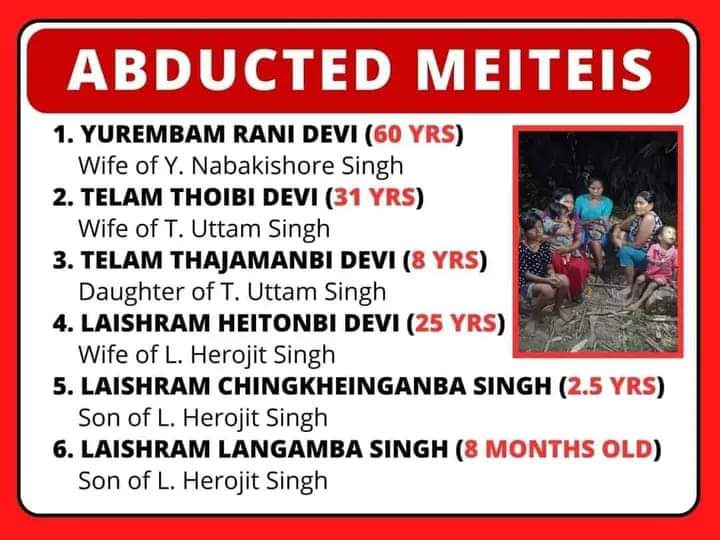 #Manipur
Church-backed Kuki terr0rists have allegedly abducted 6 Meitei Hindus from #Jiribam.

Pray for their fast recovery . 
#MeiteiHindus 
#Manipur 
#KukiZoNarcoterrorist