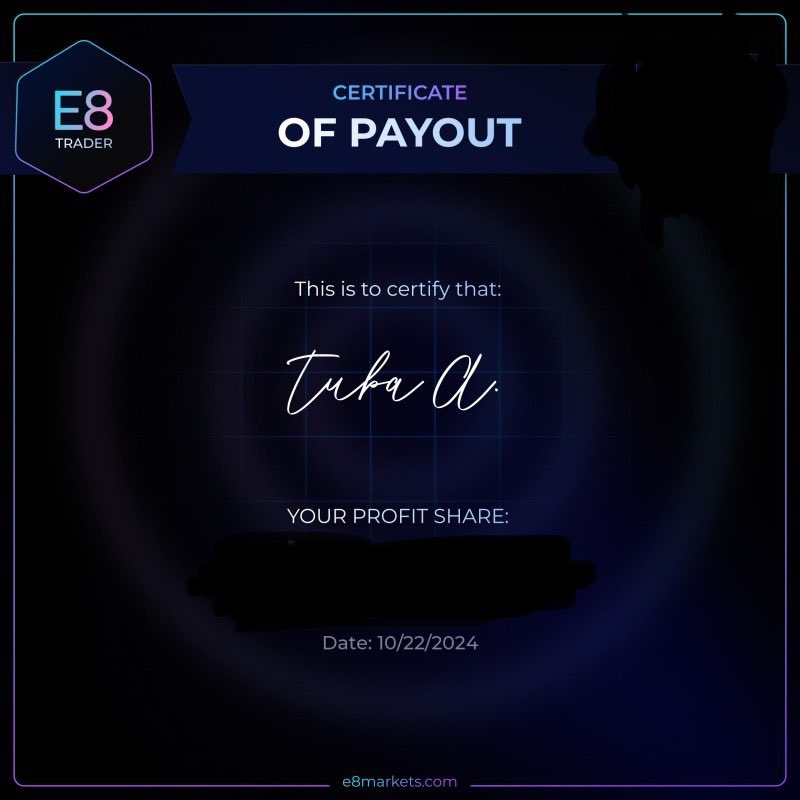 .@petennn  Bu sene bana fonlarda isik oldu , bu iste gercekten cok iyi bi rehbersin ."Bu yil kendimin en yipranmis ama en guclu versiyonuyla tanistim. Canim kendim kalk yeniden basliyoruz"🥰💜🍀 
#e8markets #propfirms #payout #JoinE8