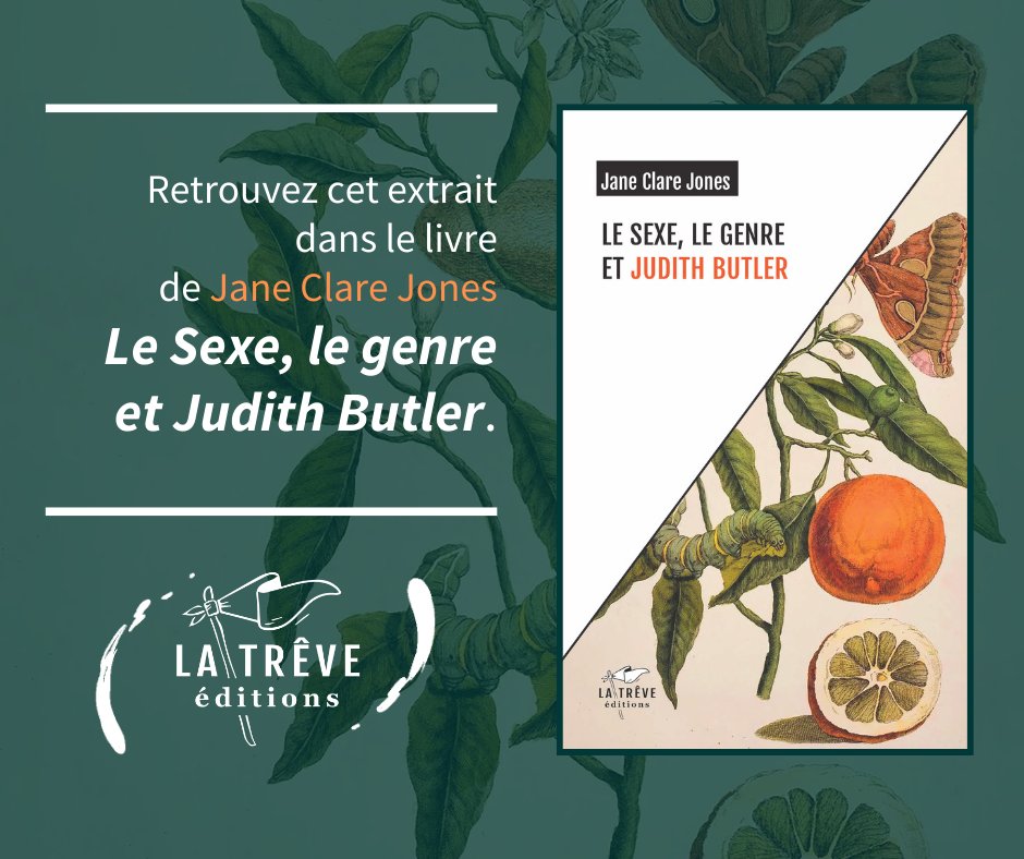 latreveed's tweet photo. Un extrait du passionnant 𝘓𝘦 𝘴𝘦𝘹𝘦, 𝘭𝘦 𝘨𝘦𝘯𝘳𝘦 𝘦𝘵 𝘑𝘶𝘥𝘪𝘵𝘩 𝘉𝘶𝘵𝘭𝘦𝘳 de la philosophe féministe britannique Jane Clare Jones. Dispo en prévente sur https://t.co/bbX2VDYaF5. ✨

Un grand merci à toutes les personnes qui nous soutiennent déjà ! ⚡️💜 https://t.co/XRG4HUGE3A