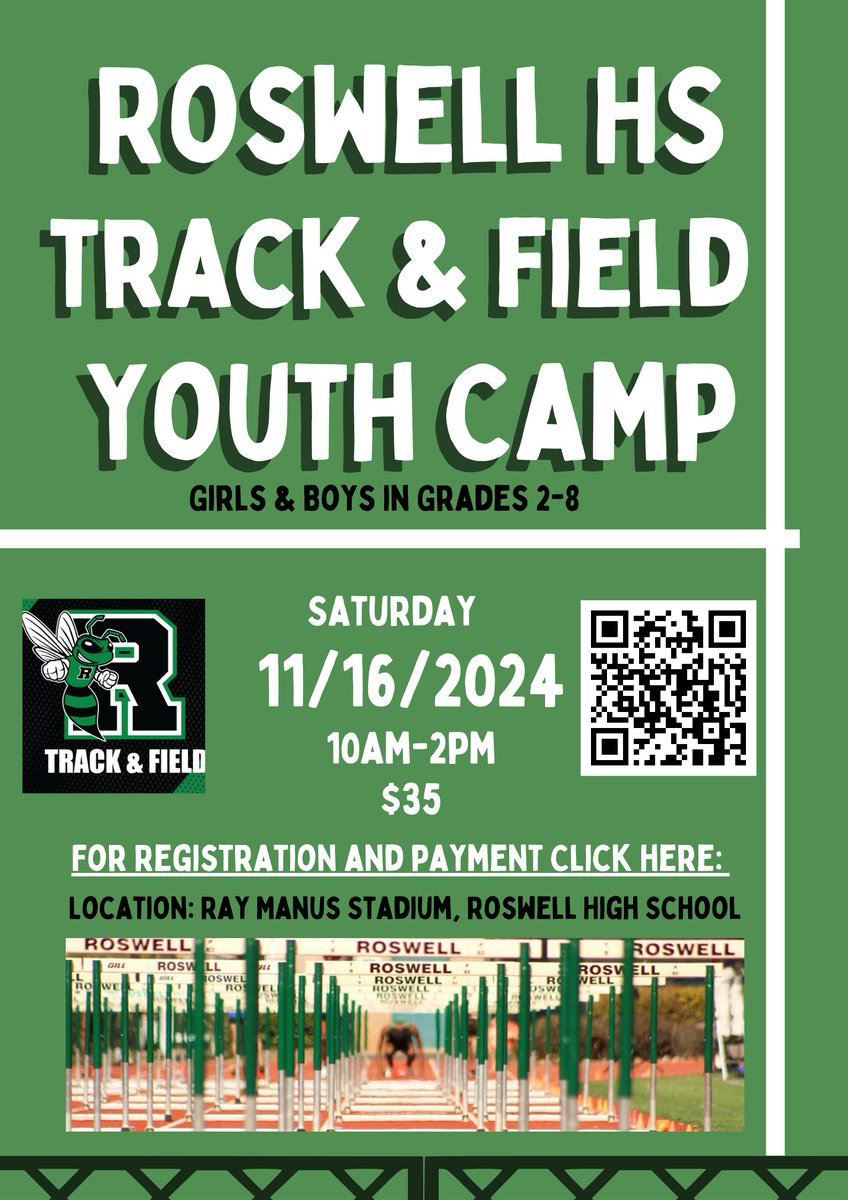 Roswell Track & Field (@roswelltrack) on Twitter photo Still have space available. To register, visit: forms.gle/U4FGB89Lybni8Q…
<a href="/roswellsports/">Roswell Athletics</a> Still have space available. To register, visit: forms.gle/U4FGB89Lybni8Q…
<a href="/roswellsports/">Roswell Athletics</a>