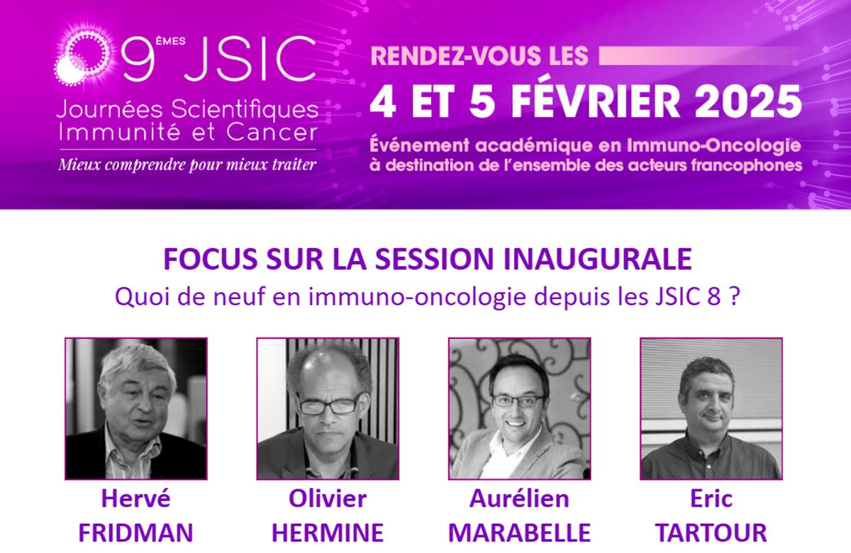 ImmuniteCancer's tweet photo. ðFocus sur la session inaugurale "ð€ððŒð¶ ð±ð² ð»ð²ðð³ ð²ð» ð¶ðºðºðð»ðŒ-ðŒð»ð°ðŒð¹ðŒðŽð¶ð² ð±ð²ðœðð¶ð ð¹ð²ð ððŠðð ðŽ ?"
ð Mardi 4 et mercredi 5 février 2025
ð Edition virtuelle
ð Programm et inscription sur : https://t.co/cyTYMRhrDJ
#JSIC #immunooncologie https://t.co/hGI8mo7tGt