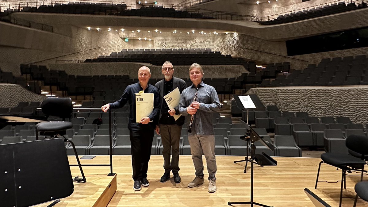 Erkki-Sven Tüür (@erkkisven) on Twitter photo With Kalev Kuljus & <a href="/paavo_jarvi/">Paavo Jarvi</a> after the most promising first rehearsal of Oboe Concerto “Desert Wind” with the NDR Elbphilharmonieorchester on the stage of the big hall of <a href="/elbphilharmonie/">Elbphilharmonie</a> World premiere on Nov. 14. With Kalev Kuljus & <a href="/paavo_jarvi/">Paavo Jarvi</a> after the most promising first rehearsal of Oboe Concerto “Desert Wind” with the NDR Elbphilharmonieorchester on the stage of the big hall of <a href="/elbphilharmonie/">Elbphilharmonie</a> World premiere on Nov. 14.