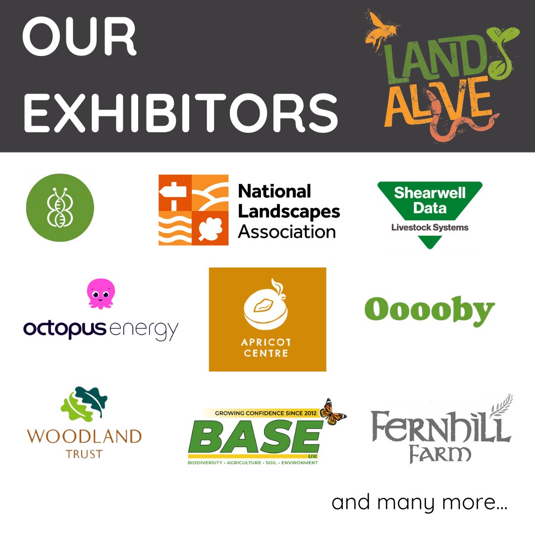 As well as our incredible speakers, we also have a whole host of amazing exhibitors at the show, including:

🌲The Woodland Trust
🫛 <a href="/Ooooby/">Ooooby</a> 
⚙️ <a href="/Shearwell/">Shearwell Data Ltd</a>  

And many many more!

Don't forget to grab your tickets &gt; landalive.co.uk
#RegenerativeFarming
