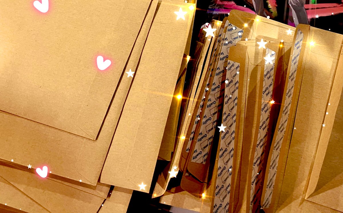 We are currently packing goodies to be shipped off plus a little surprise inside ~ Do be patient with us, postman-san will be cracking his head soon 🤫