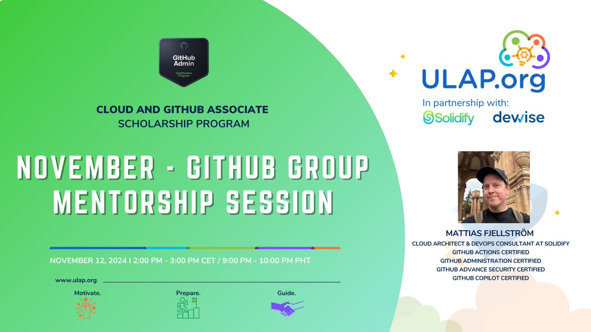 ULAP_org's tweet image. 𝐔𝐥𝐚𝐩.𝐨𝐫𝐠 𝐒𝐜𝐡𝐨𝐥𝐚𝐫𝐬 𝐆𝐢𝐭𝐇𝐮𝐛 𝐆𝐫𝐨𝐮𝐩 𝐌𝐞𝐧𝐭𝐨𝐫𝐬𝐡𝐢𝐩 𝐒𝐞𝐬𝐬𝐢𝐨𝐧 𝐭𝐡𝐢𝐬 𝐍𝐨𝐯𝐞𝐦𝐛𝐞𝐫! 🚀
Thanks to our mentor Mattias Fjellström and our premium partners Solidify and Dewise 🌟 
#DevOps #GitHubAdministration #githubmentorship