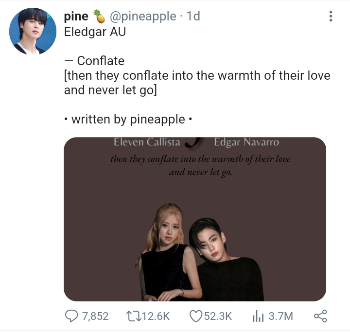kookmineyours's tweet photo. "padahal aku cuma mau menulis, menulis dan menulis, tapi kenapa semua orang membuatku menangis???"

Inilah kisah pineapple, author AU yang dibenci karena popularitas nya..... tapi tidak dengan Edgar, karakter yang ada di dalam AU nya.

jikook lokal au https://t.co/gdaoLAZdi5