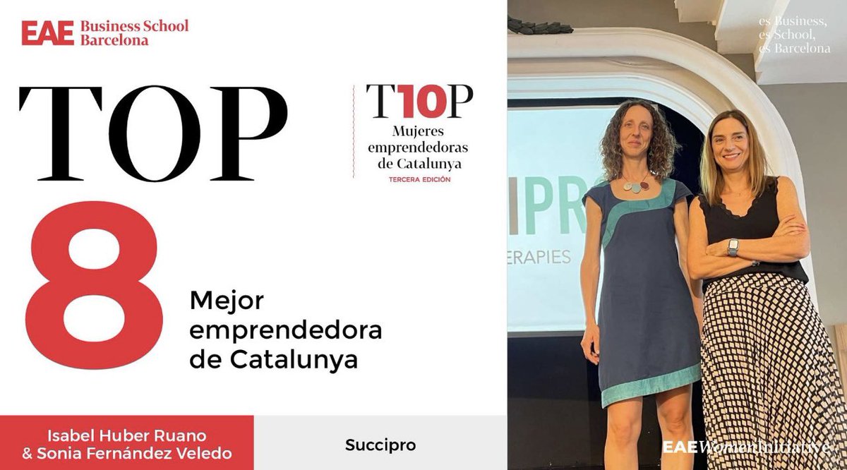 DIAMET Tarragona (@diamett) on Twitter photo 📣 Huge news! Our PI <a href="/S_FdezVeledo/">Sonia Fdez-Veledo</a> and #IsabelHuber have been included in the TOP 10 most enterprising women by the <a href="/EAE_B_School/">EAE Business School</a> for our spin-off <a href="/succipro/">SUCCIPRO IISPV</a>! 🎉
Their vision, dedication and leadership drive us forward every day! 👏🏼
Cheers to this well-deserved recognition! 📣 Huge news! Our PI <a href="/S_FdezVeledo/">Sonia Fdez-Veledo</a> and #IsabelHuber have been included in the TOP 10 most enterprising women by the <a href="/EAE_B_School/">EAE Business School</a> for our spin-off <a href="/succipro/">SUCCIPRO IISPV</a>! 🎉
Their vision, dedication and leadership drive us forward every day! 👏🏼
Cheers to this well-deserved recognition!