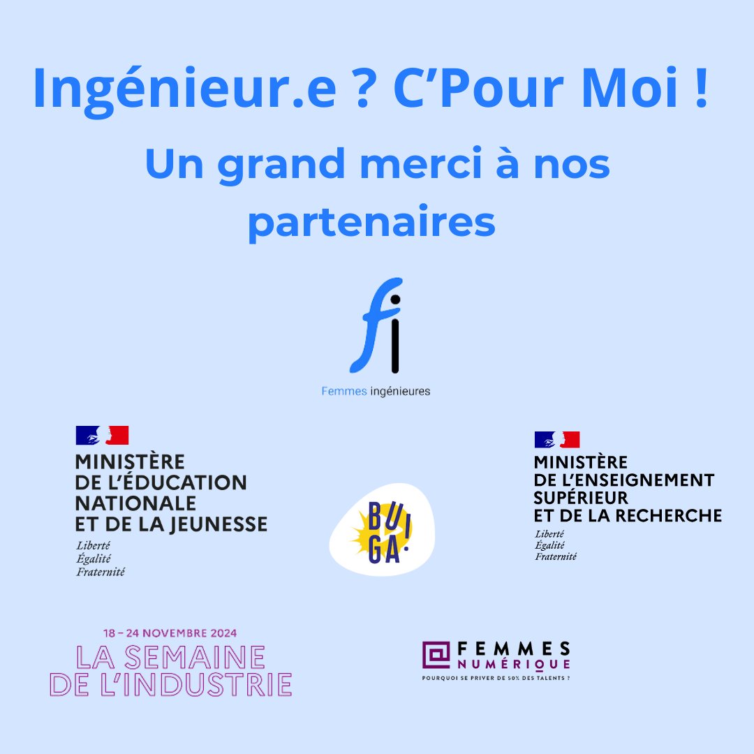 Femmes Ingénieures (@f_inge) on Twitter photo Merci à nos partenaires : le <a href="/education_gouv/">Ministère Éducation nationale</a> , le <a href="/sup_recherche/">Ministère Enseignement supérieur et Recherche</a> 📚, Buga Business Games 🕹️ et Femmes@Numérique 🌐 pour leur précieux soutien dans cette nouvelle édition de "Ingénieur.e ? C'Pour Moi!". femmes-ingenieures.org/offres/gestion… ✍️ #Ingénierie #Innovation #Éducation Merci à nos partenaires : le <a href="/education_gouv/">Ministère Éducation nationale</a> , le <a href="/sup_recherche/">Ministère Enseignement supérieur et Recherche</a> 📚, Buga Business Games 🕹️ et Femmes@Numérique 🌐 pour leur précieux soutien dans cette nouvelle édition de "Ingénieur.e ? C'Pour Moi!". femmes-ingenieures.org/offres/gestion… ✍️ #Ingénierie #Innovation #Éducation