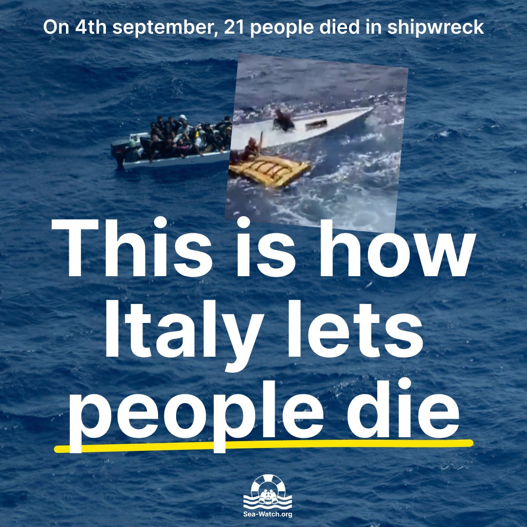 Supported by three survivors and the son of a drowned man, we filed criminal charges against Italian authorities with the public prosecutor's office in Agrigento, including multiple counts of negligent manslaughter. 🧵

Find the full press release here: sea-watch.org/en/sea-watch-f…