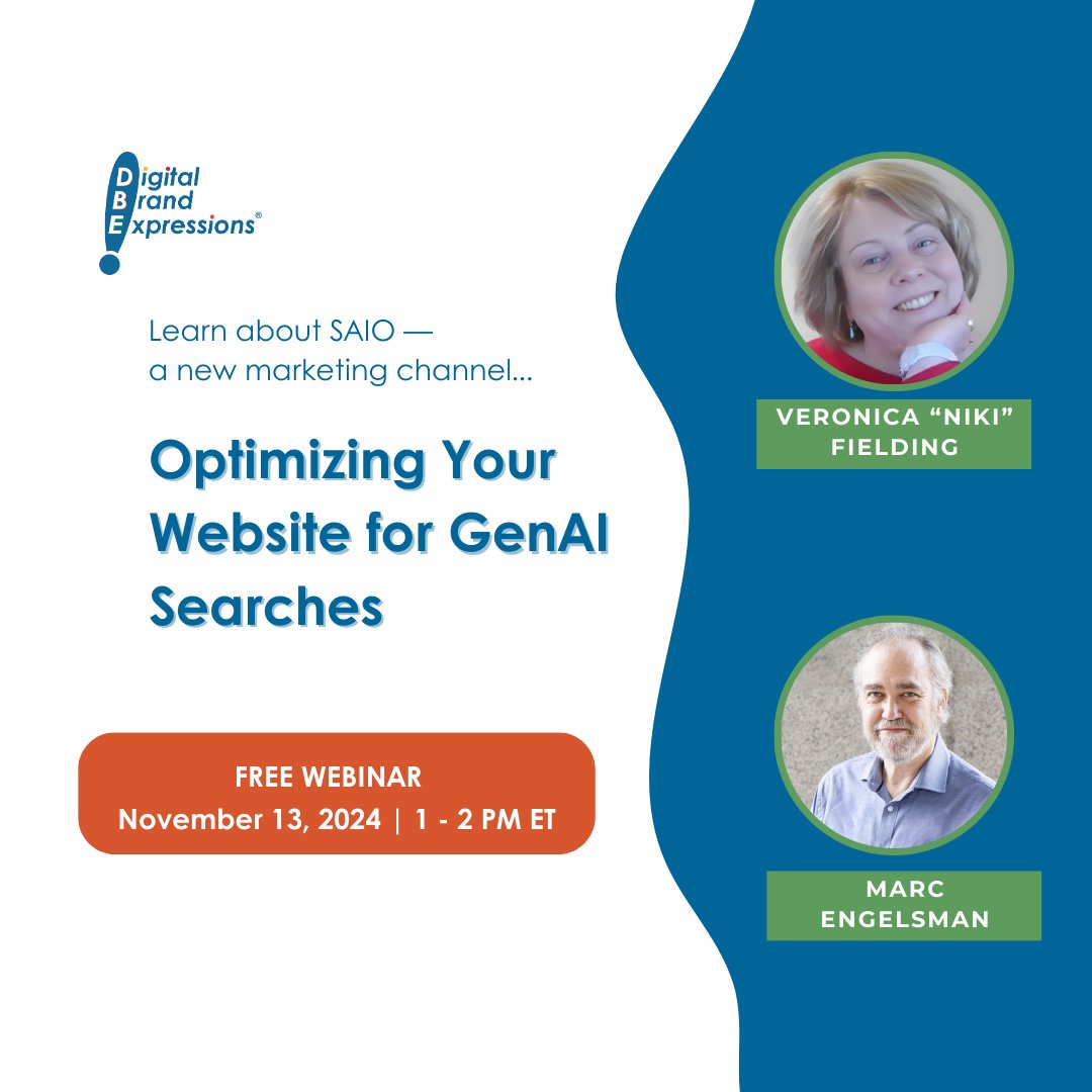 DigitalBrandExp's tweet image. Tomorrow&apos;s the day! 

Learn about a brand-new marketing channel from our SEO &amp;amp; SAIO professionals.
📅 Nov 13 from 1-2pm ET

Register now if you haven&apos;t yet! #SearchAIOptimization #MarketingWebinar
ow.ly/86Lx50TUrTp