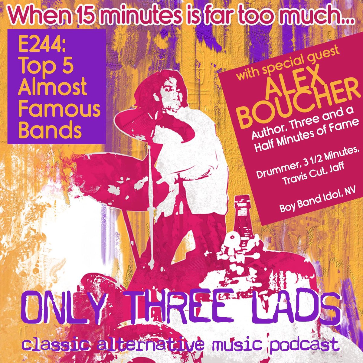 Fame is like a lottery pull…this week, it’s about the bands who were a number away from the jackpot. Alex was there &amp; recounts it in his new book, 3 1/2 Minutes of Fame.  linktr.ee/onlythreelads #musicpodcast #classicalternative #punkrock #britpop #grunge #90smusic