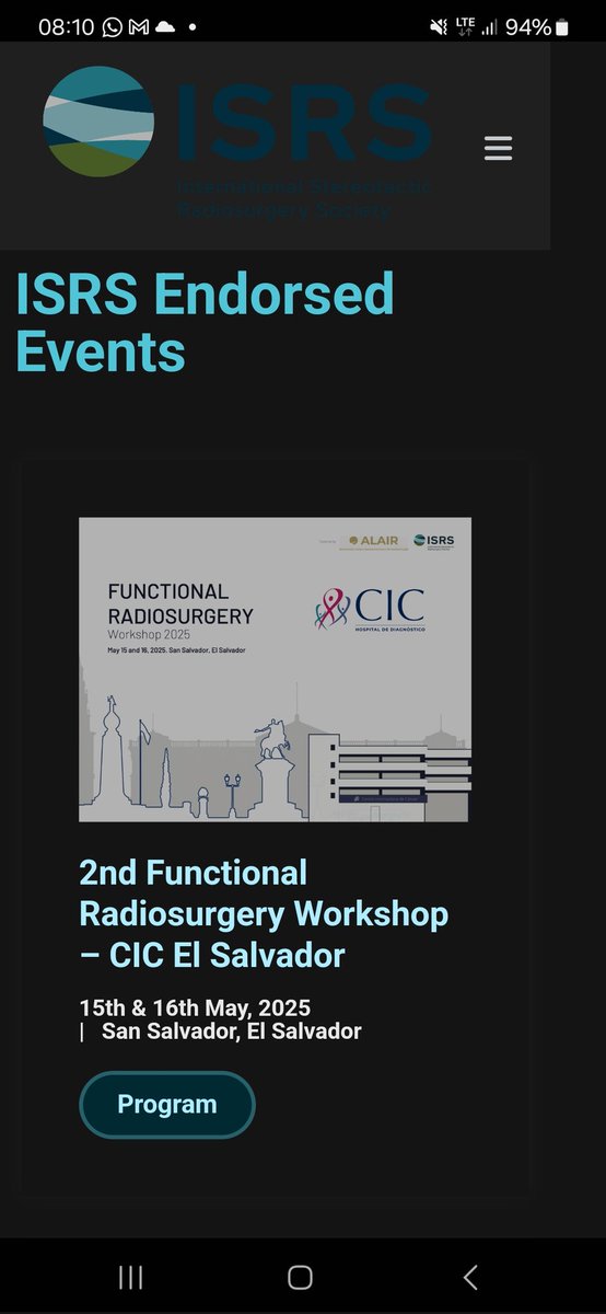 isrsy.org/events/#Endors… Thank you <a href="/ISRSy/">ISRSy</a> and ALAIR for endorsing our Functional Radiosurgery Workshop next year, training is vital to help advance the field. See you in 🇸🇻 2025