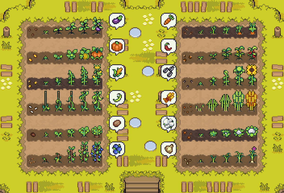 New crops and visual improvements in Wolly Lands! 🌱

#PixelArt #WollyLands #AssetsPack #IndieGame #GameDev