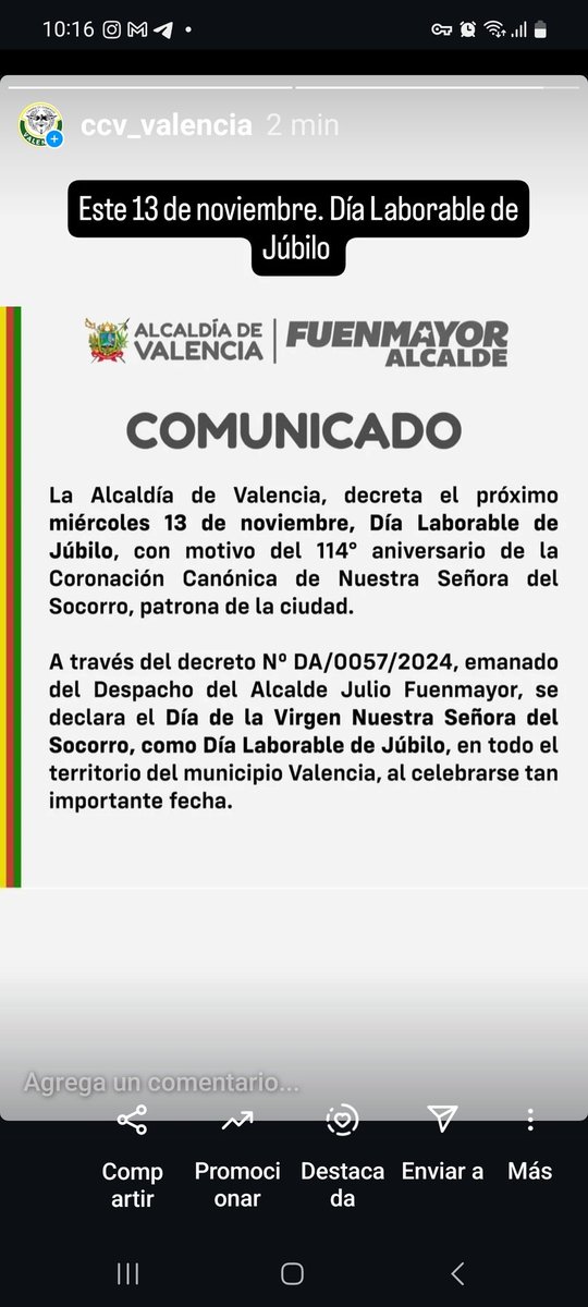 Mañana 13 de noviembre Día Laborable de Júbilo  con motivo del 114 aniversario de la Coronación Canónica de nuestra Señora del Socorro.