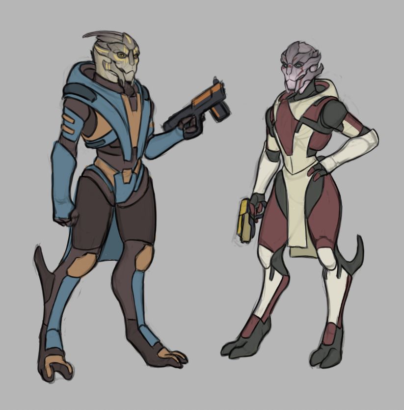 ExoArtMakes's tweet photo. Turian Sketches - More practice examples of Turians, want to do all the Mass Effect aliens like this eventually https://t.co/Em9XgKasyI