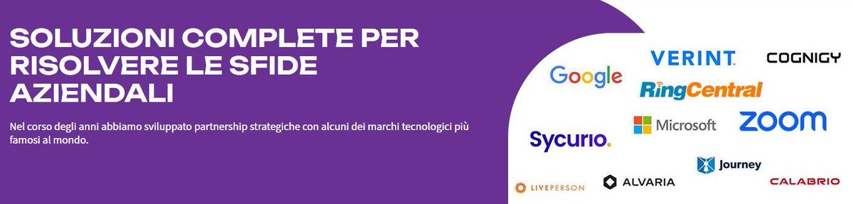 🎯Nessun singolo fornitore di tecnologia offre tutte le applicazioni di cui un’organizzazione ha bisogno per fornire soluzioni a tutta l’azienda. 

⏩Le #partnership sono fondamentali. 

👉Scopri di più sui nostri Partner Tecnologici, clicca qui: bit.ly/3W1AIoD