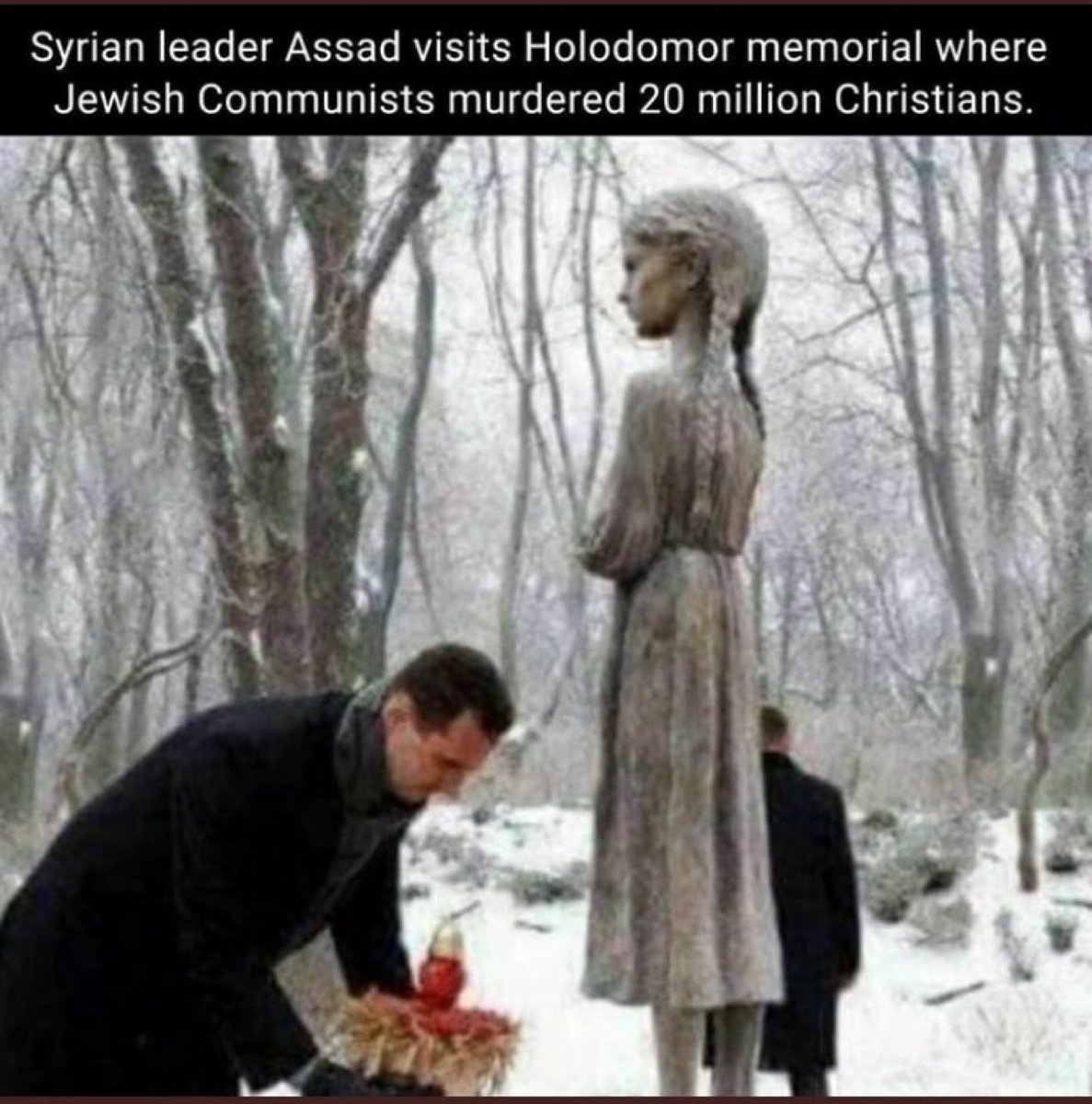 DrLoupis's tweet image. Will you also pay your respects at the Holodomor Memorial for the jewish genocide on 10-20 million white Orthodox Ukrainians?