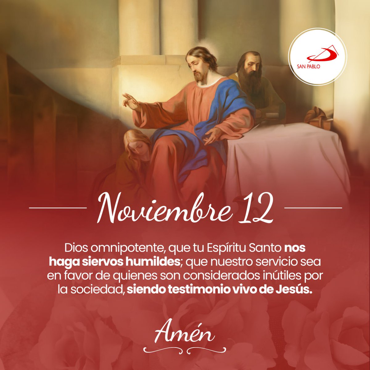 sanpablopa's tweet photo. Dios omnipotente, que tu Espíritu Santo nos haga siervos humildes; que nuestro servicio sea en favor de quienes son considerados inútiles por la sociedad, siendo testimonio vivo de Jesús. Amén.

🙌 Feliz martes 🙌 https://t.co/u46fl1N0I8