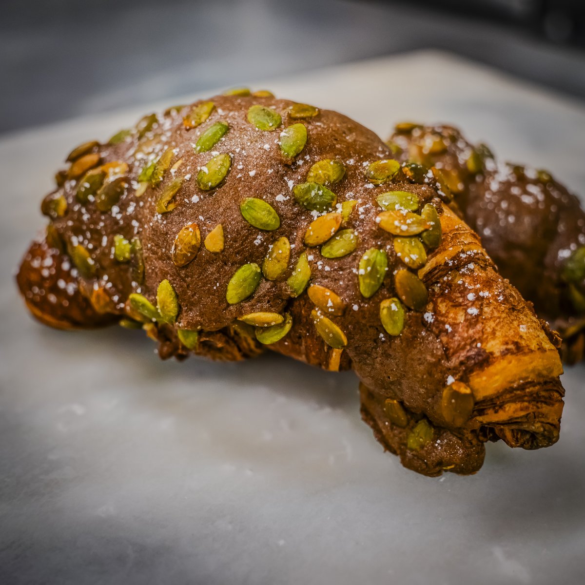 🥐🍂 Pumpkin Spice Lovers, rejoice! 🍂🥐

Our Pumpkin Spice Croissants are here for a limited time—now through Thanksgiving! Pumpkin spice infused butter between all those layers, filled and topped with pumpkin spice cream, and finished with a sprinkle of crispy pepitas.