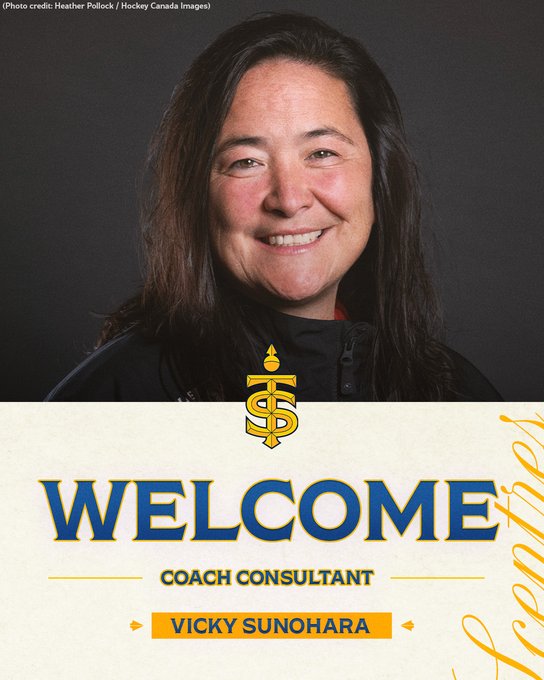 A graphic welcoming Vicky Sunohara to the Toronto Sceptres as Coach Consultant.