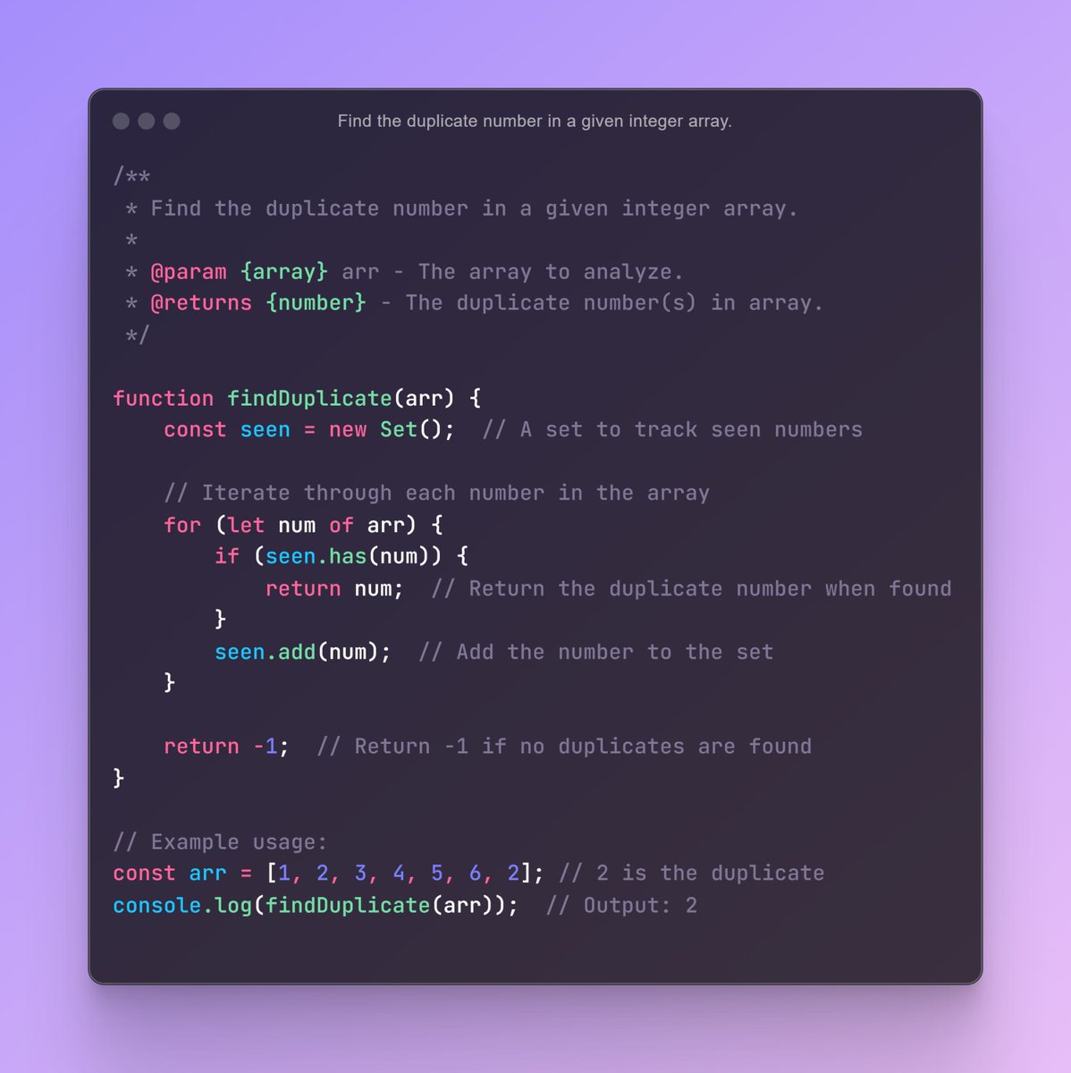 iamtazheeb's tweet image. ⚡Find the duplicate number in a given integer array.
📝 2/15 : Array & Matrix Interview Question(s):
🎯 Day 22 of 75 Days Coding Interview Question (JS)
#javascriptcode #web #javascript #programming #coding #javascriptdeveloper #interviewquestion #tazheeb #tazheeb_shamsi #codi