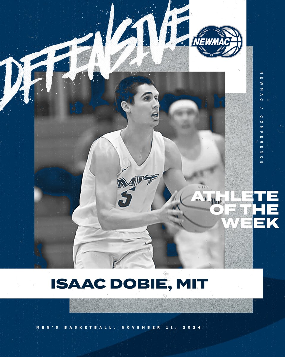 NEWMAC (@newmacsports) on Twitter photo MEN'S BASKETBALL 🏀
DEFENSIVE ATHLETE OF THE WEEK
<a href="/MITAthletics/">MIT Athletics</a> Isaac Dobie finished with a game and career high 6 steals, while adding 22 points on 7-of-10 shooting in a win over UMass Dartmouth.
ow.ly/9O3v50U594z
#GoNEWMAC // #WhyD3 MEN'S BASKETBALL 🏀
DEFENSIVE ATHLETE OF THE WEEK
<a href="/MITAthletics/">MIT Athletics</a> Isaac Dobie finished with a game and career high 6 steals, while adding 22 points on 7-of-10 shooting in a win over UMass Dartmouth.
ow.ly/9O3v50U594z
#GoNEWMAC // #WhyD3