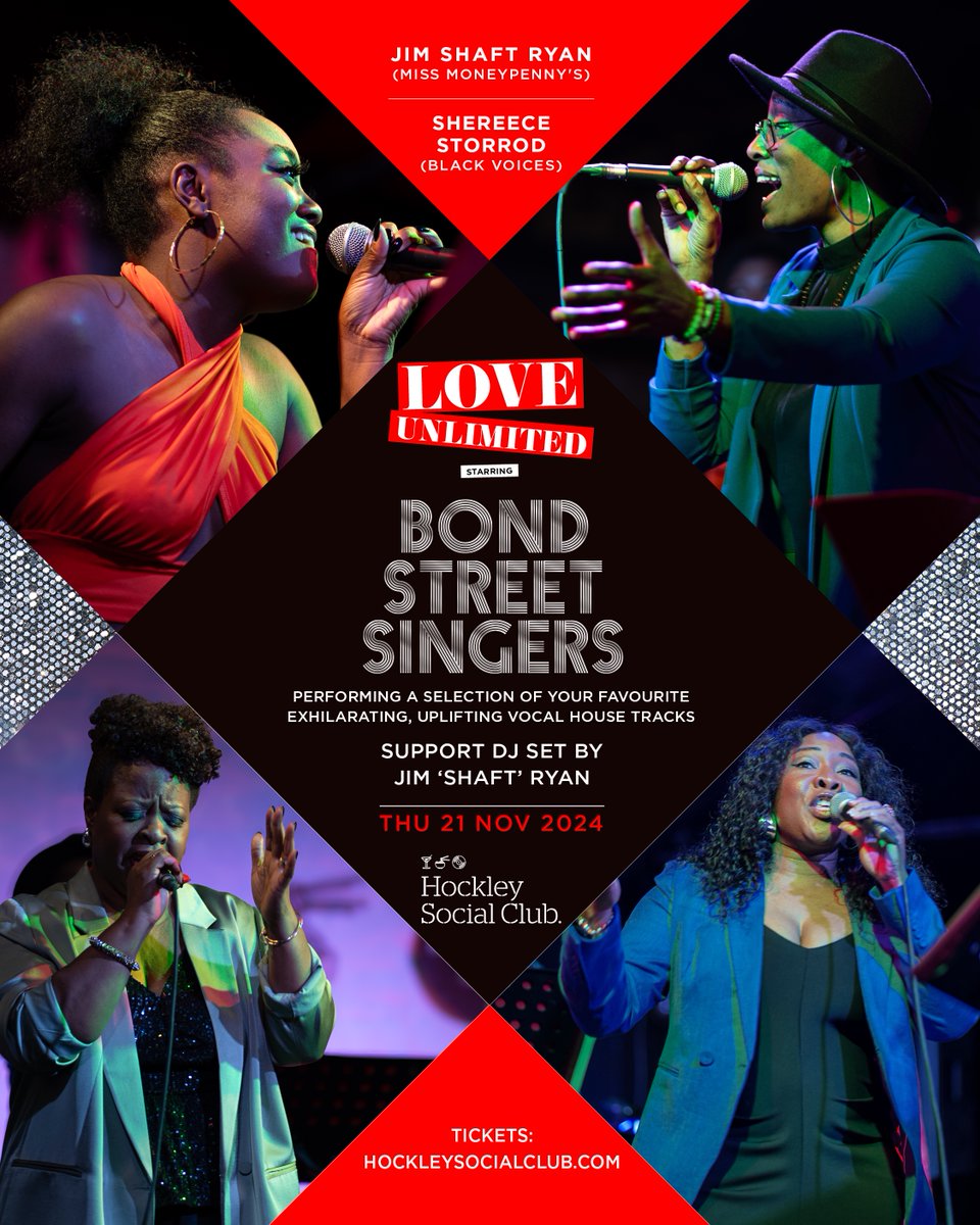 NEXT WEEK: Love Unlimited vol.2 💕

A collaboration between Jim Shaft Ryan and Shereece Storrod. This is such a magical event featuring a 10 strong gospel choir.

Group deals and tickets: skiddle.com/e/40036972
