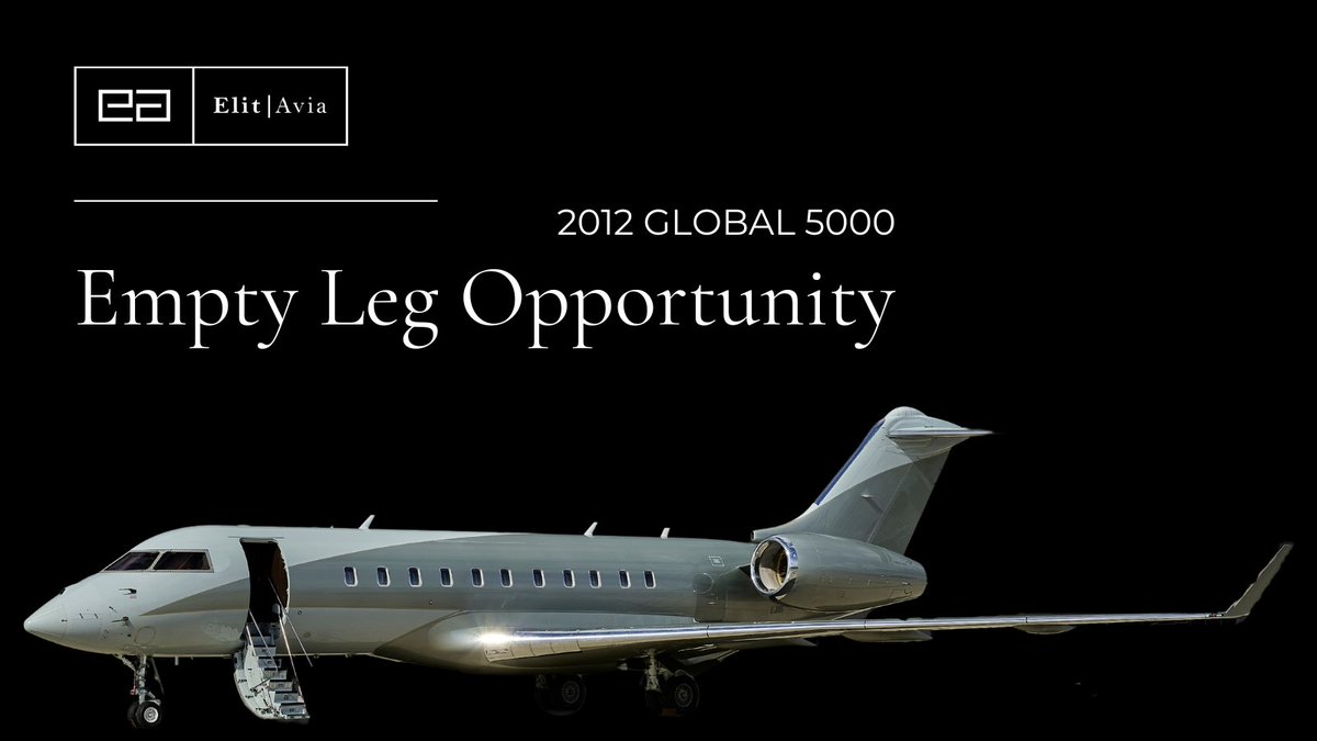 Elit'Avia (@elit_avia) on Twitter photo Our Global 5000 is available for immediate departure from Costa Rica to UK or Europe. Don't miss out on this incredible opportunity to fly in luxury and comfort.
Contact us now for pricing a: sales@elitavia.com
#EmptyLeg #PrivateJet #ElitAvia #Global5000 Our Global 5000 is available for immediate departure from Costa Rica to UK or Europe. Don't miss out on this incredible opportunity to fly in luxury and comfort.
Contact us now for pricing a: sales@elitavia.com
#EmptyLeg #PrivateJet #ElitAvia #Global5000
