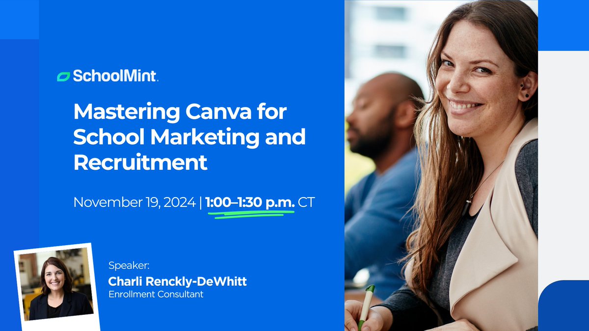 Need to streamline your school’s marketing and recruitment?

Join our webinar on Tuesday, November 19, where enrollment expert Charli Renckly-DeWhitt will cover setting up your school in Canva, automating social posts, and even designing swag!

Sign up: hubs.la/Q02Xc6KY0