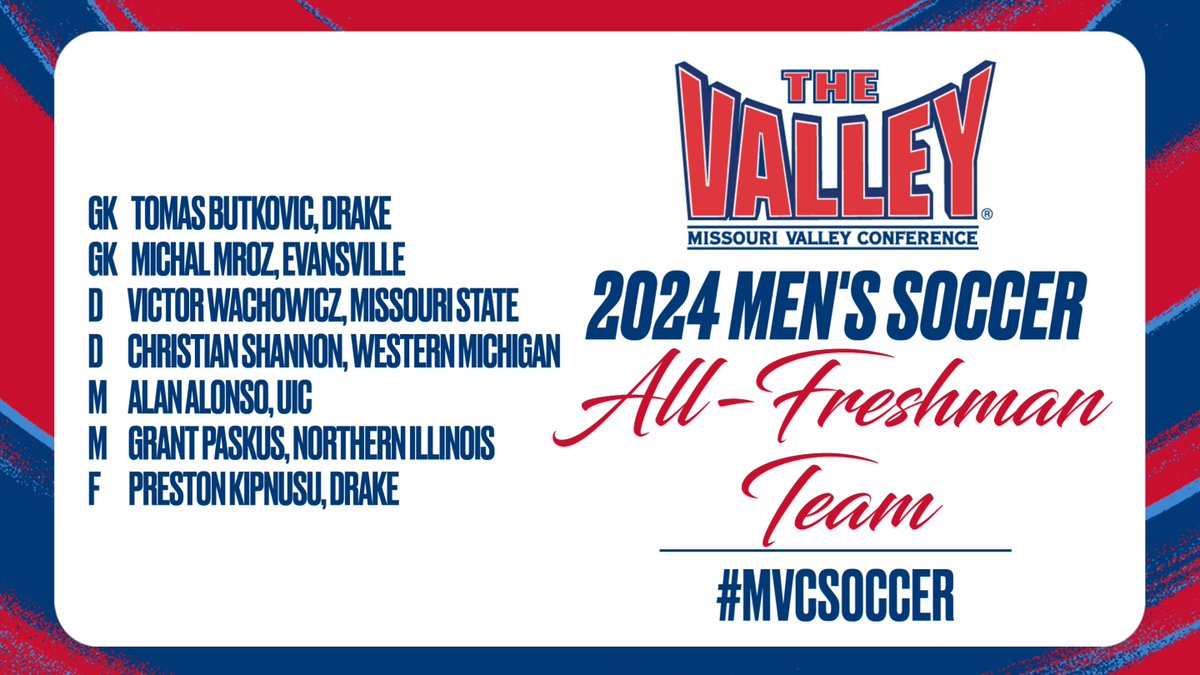 ⚽️2024 Men's Soccer All-Freshman Team⚽️

More➡️bit.ly/4hL8ffC

#MVCSoccer