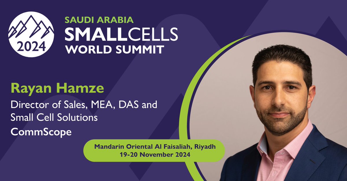 small_cells's tweet image. Upcoming technical session at SCWS Saudi Arabia 2024...

Rayan Hamze, Director of Sales, MEA, DAS and Small Cell Solutions at @CommScope, will be delivering the session on &apos;DAS Hybrid Solutions enabled by O-RAN Architecture&apos;.

Find out more: smallcells.world/saudi/agenda/

#SCWS2024