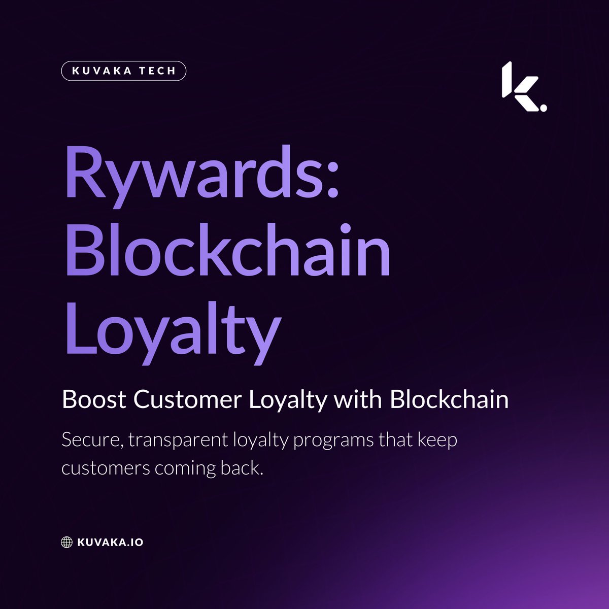 KuvakaTech's tweet photo. Rywards is revolutionizing customer loyalty. See how Kuvaka’s blockchain-based platform empowers businesses to create secure loyalty systems. 💳🛒
 
Learn more at https://t.co/7hyIWjvB6c
 
#LoyaltyProgram #BlockchainForBusiness #CustomerLoyalty ##Blockchain #LoyaltySystems https://t.co/lM9g60XXZ2