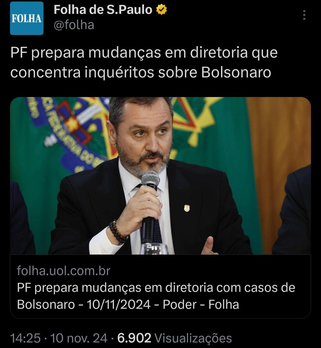 Com Trump eleito, Guilherme Amado, autor da fake news que levou à prisão de Filipe Martins, saiu do Metrópoles. 
Agora, segundo a Folha, querem afastar o Delegado Fábio Shor, responsável pela prisão de Filipe e pelos inquéritos de Moraes contra Bolsonaro.
Cê tbm tá sentindo um